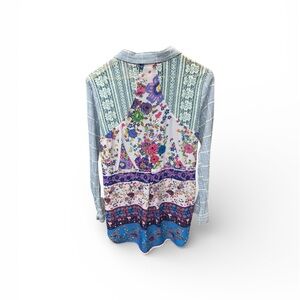 Aratta Statement Boho Patchwork Blouse Size Large Bohochic